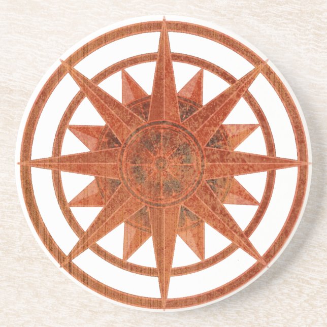 Kompassrose Sandstein Untersetzer (Vorne)