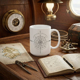 Kompassrose zur Richtungsfindung Kaffeetasse