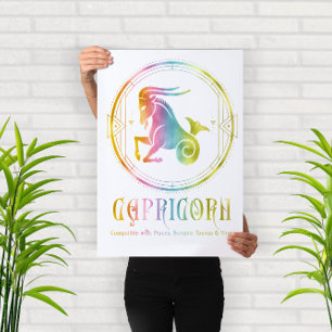 Kompatibilitätsdesign für Zodiac Capricorn Poster