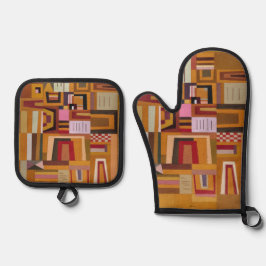 Kompensation, Kandinsky inspirierte geometrische K Ofenhandschuh & Topflappen-Set