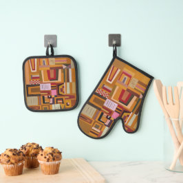 Kompensation, Kandinsky inspirierte geometrische K Ofenhandschuh & Topflappen-Set