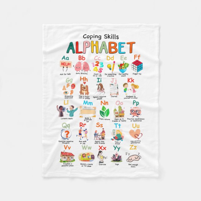 Kompetenz Abc Alphabet Mental Health Awareness Cou Fleecedecke (Vorderseite)