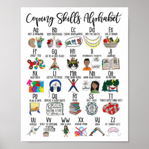 Kompetenz Alphabet Berater für psychische Gesundhe Poster