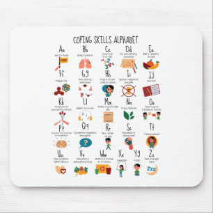 Kompetenzen Alphabet School Counselor Mental Healt Mousepad