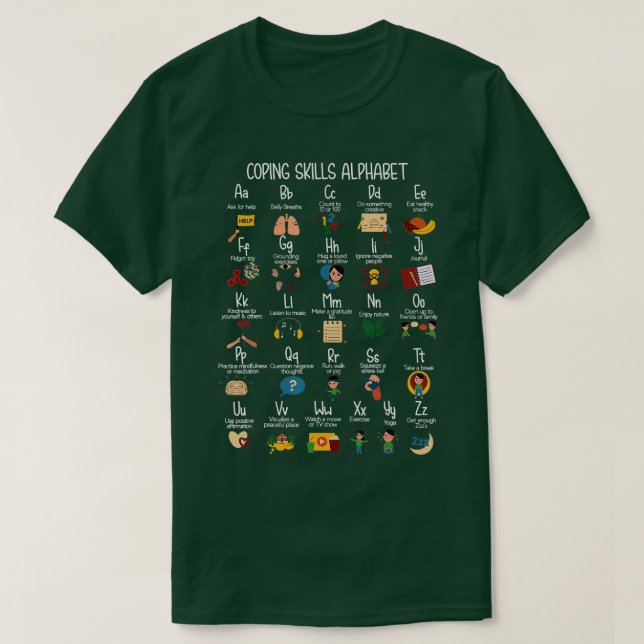 Kompetenzmanagement Alphabet Mental Health Awarene T-Shirt (Design vorne)