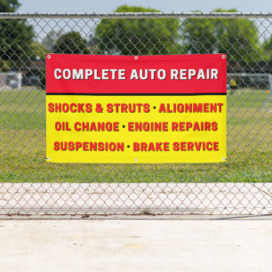 Komplette Auto-Reparatur Aufhängung Bremsen Motor Banner