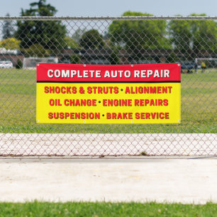 Komplette Autoreparatur Aufhängung Bremsen Motor Banner