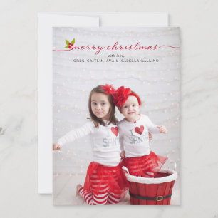 Komplettes Foto Frohe Weihnachten Stechpalme und B