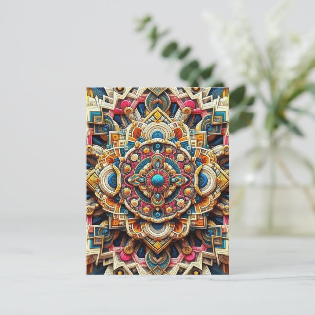 Komplexe geometrische Muster Postkarte (Stehend Vorderseite)