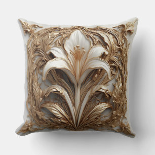 Komplexe goldene verzierte Blumenrelief Kissen