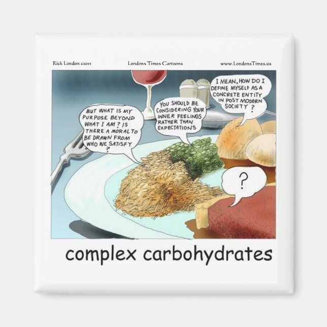 Komplexe Kohlenhydrate Funny Comic Philosophie Magnet (Vorne)