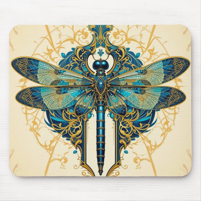 Komplexe Libellen-Kunst Mousepad (Vorne)