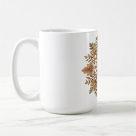 Komplexe Mandala-Blumen-Brauntöne-Kunst Kaffeetasse