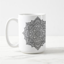 Komplexe schwarze Linien-Mandala-Kunst