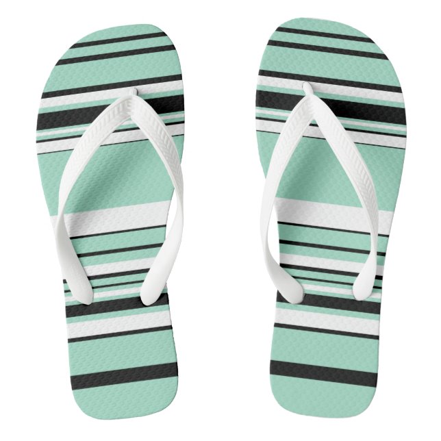 Komplexe Streifen - grün (Minze) Flip Flops (Fußbett)