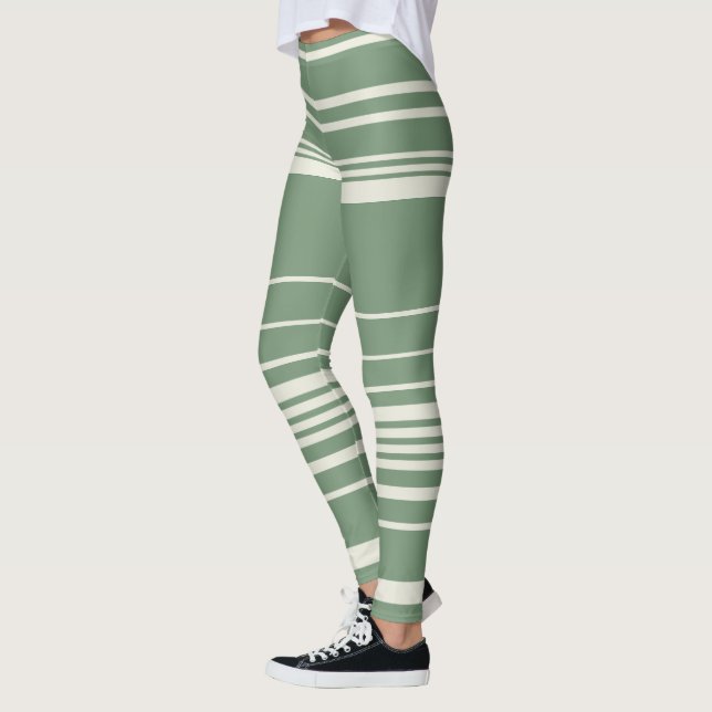 Komplexe Streifen in Grün Leggings (Links)