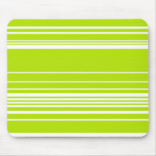 Komplexe Streifen in Kalkgrün und Weiß Mousepad