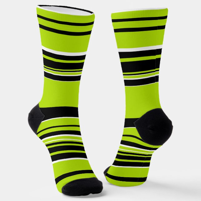 Komplexe Streifen - Kalkgrün Socken (Gewinkelt)