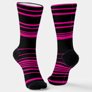 Komplexe Streifen - Magenta und Schwarz Socken