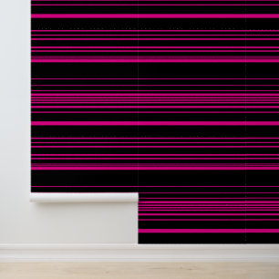 Komplexe Streifen - Magenta und Schwarz Tapete