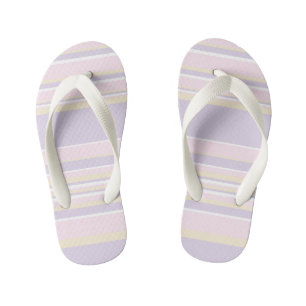 Komplexe Streifen - pastellrosa, gelb und Lila Kinderbadesandalen