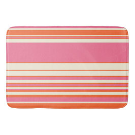 Komplexe Streifen - Rosa, Orange und Creme Badematte