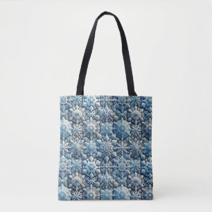 Komplexe, von Frost inspirierte Ornamental Muster Tasche