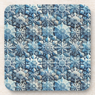 Komplexe, von Frost inspirierte Ornamentmuster Getränkeuntersetzer