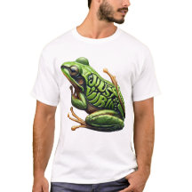 Komplexer grüner Frosch, der einfach chillin ist