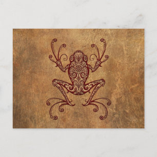 Komplexer Vintage-Laubfrosch Postkarte