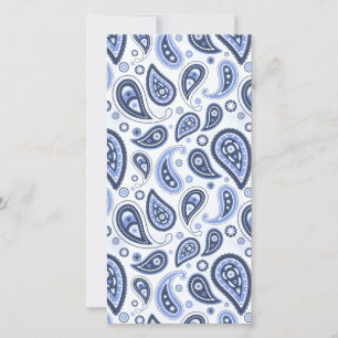 Komplexes blaues florales Paisley-Printdesign Save The Date