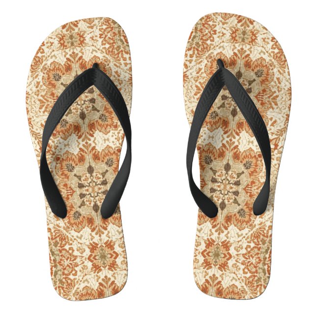 Komplexes Bohemian-Fliesenmuster in erdigen Terrak Flip Flops (Fußbett)