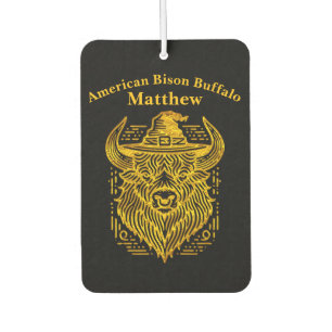 Komplexes Design eines Bison mit einem Hut Autolufterfrischer
