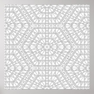 Komplexes Dreiecks-Mosaik-Mandala-Musterdesign Poster