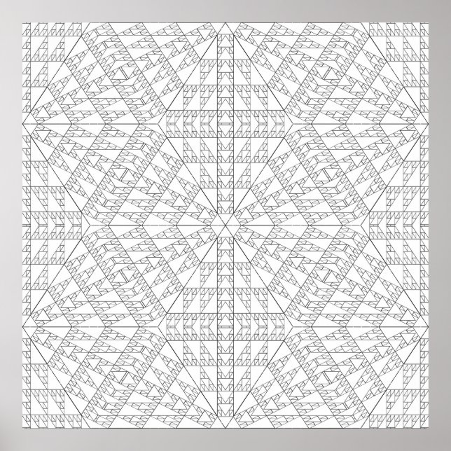 Komplexes Dreiecks-Mosaik-Mandala-Musterdesign Poster (Vorne)