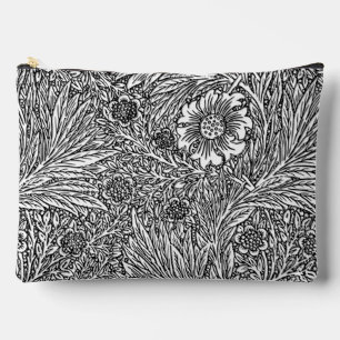 Komplexes florales Design in Schwarz und Weiß Zubehörtasche