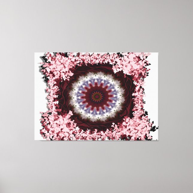 Komplexes florales Mandala-Design Leinwanddruck (Vorderseite)