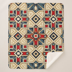 Komplexes geometrisches Muster mit kräftigen Farbe Sherpadecke