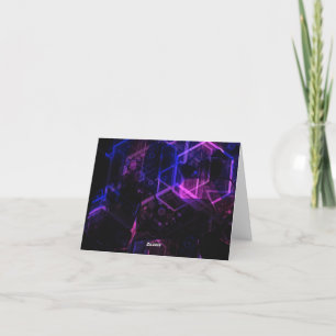 Komplexes geometrisches Neonmuster Dankeskarte