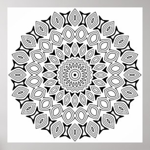 Komplexes Mandala mit wiederholenden Augenelement- Poster