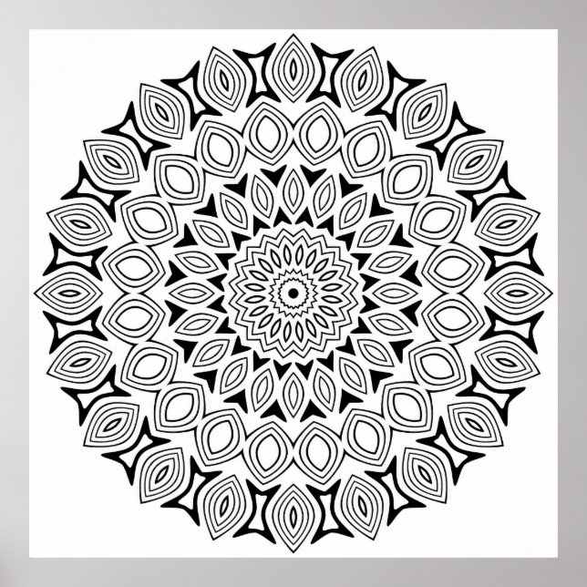 Komplexes Mandala mit wiederholenden Augenelement- Poster (Vorne)