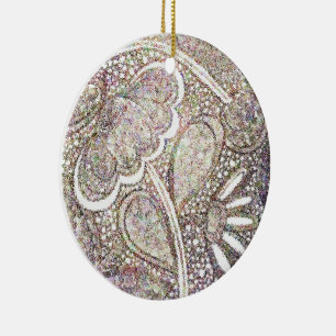 Komplexes Mosaik-Blumendesign Keramik Ornament