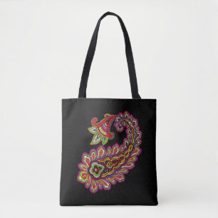 Komplexes Paisley in lebendigen Rosa-Tönen auf Sch Tasche
