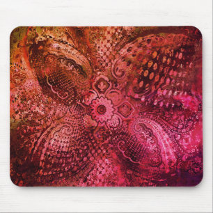 Komplexes Paisley-Muster in Dunkelrot Mousepad