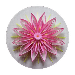 Komplexes rosa Blumen-Origami-Design Schneidebrett