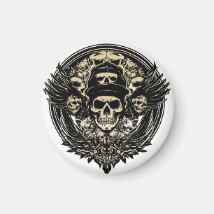 Komplexes Totenkopfdesign Magnet