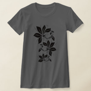 Komplexes verziertes Blatt-Schwung-Design T-Shirt