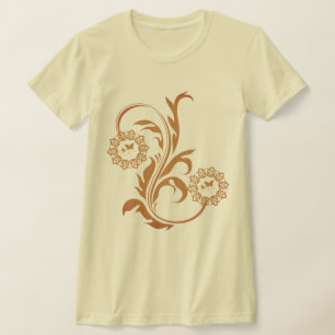 Komplexes verziertes Mandala-Blumen- und Schmetter T-Shirt