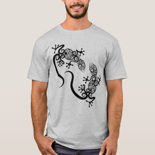 Komplexes verziertes Mandala-Echsen-Duo-Design T-Shirt