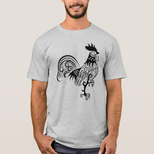 Komplexes verziertes Mandala-Hahn-Design T-Shirt